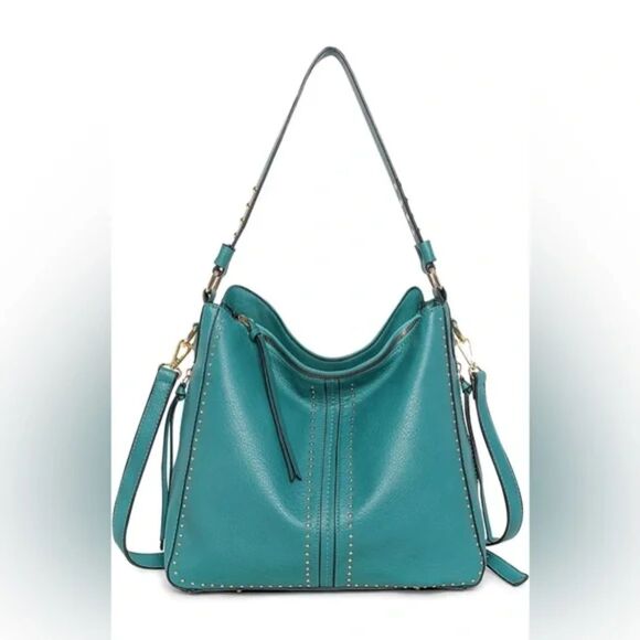 Montana West purse concealed carry teal turquoise studded over the shoulder NWT - Picture 1 of 6